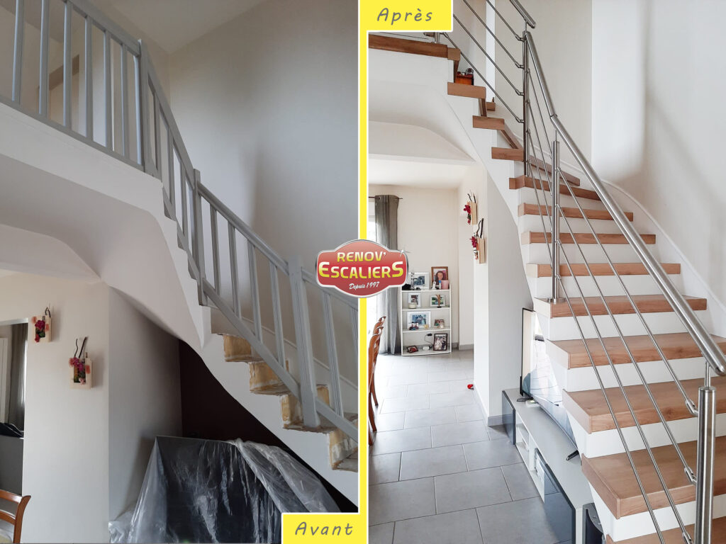 Rénovation par habillage d'un escalier bois - Moderne & Silencieux